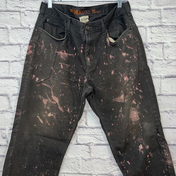Urban Pipeline MaxFlex Men’s Straight Jeans 38x30 Blue Bleach Paint Splatter I - Picture 3 of 15